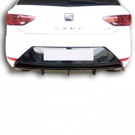Seat Leon (2017 - 2019) Çift Çıkış Arka Tampon Eki - Difüzör (Plastik)